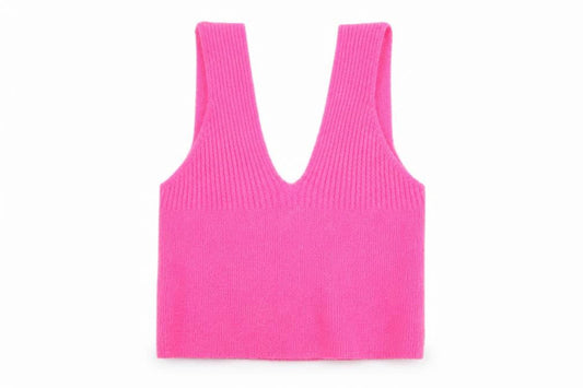 Womens UK Size M Bershka Pink Cropped Tank