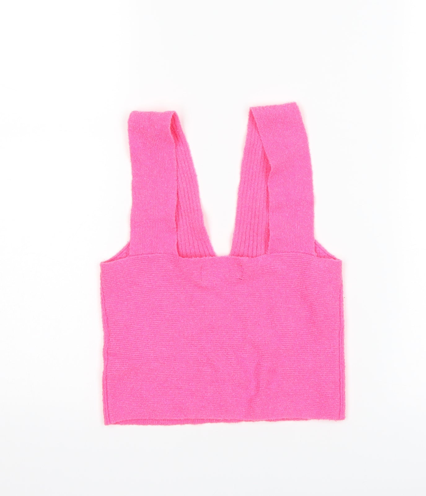 Womens UK Size M Bershka Pink Cropped Tank