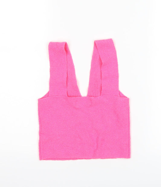 Bershka Womens Pink   Cropped Tank Size M