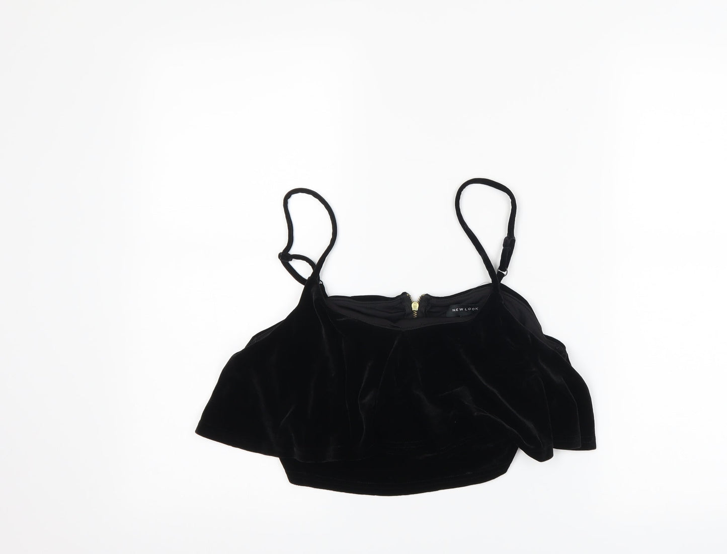 Womens UK Size 14 New Look Black Cropped Tank
