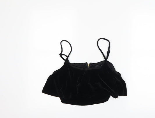 Womens UK Size 14 New Look Black Cropped Tank
