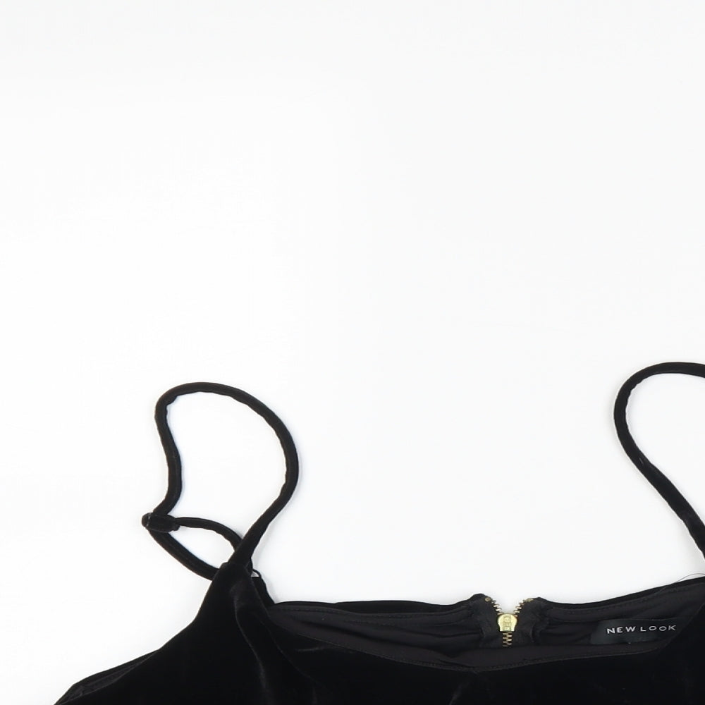 Womens UK Size 14 New Look Black Cropped Tank