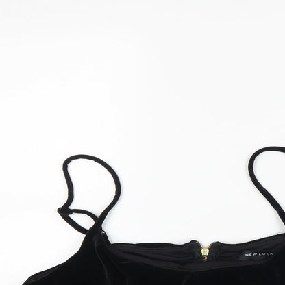 Womens UK Size 14 New Look Black Cropped Tank