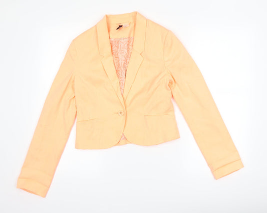 H&M Womens Orange   Jacket Suit Jacket Size 10  - neon