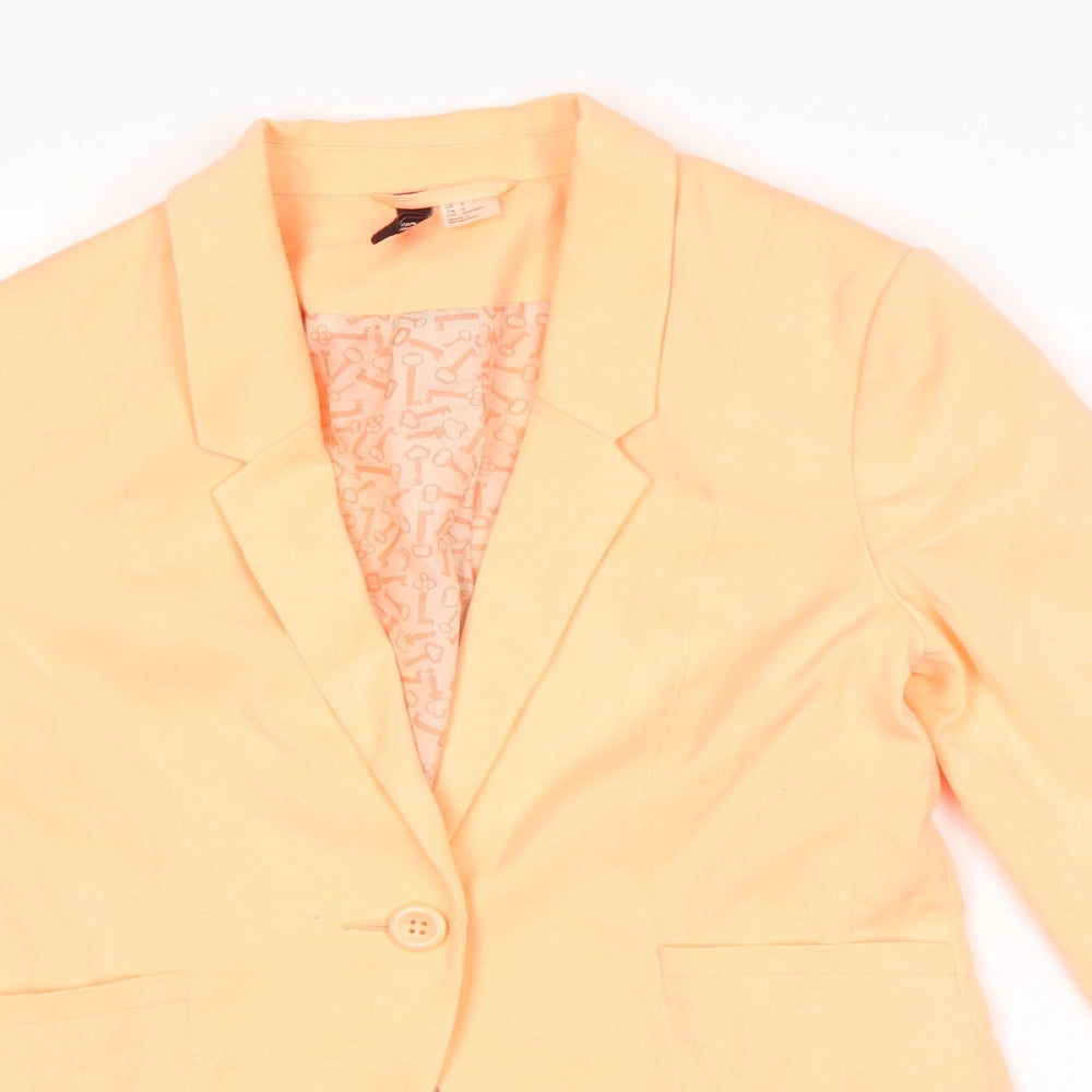 H&M Womens Orange   Jacket Suit Jacket Size 10  - neon