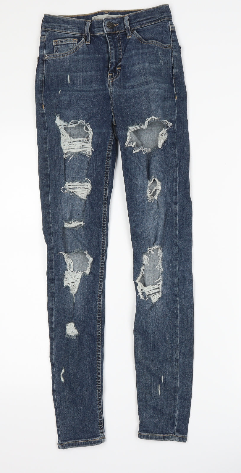 Topshop Womens Blue  Denim Skinny Jeans Size 25 L32 in