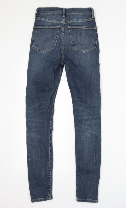 Topshop Womens Blue  Denim Skinny Jeans Size 25 L32 in