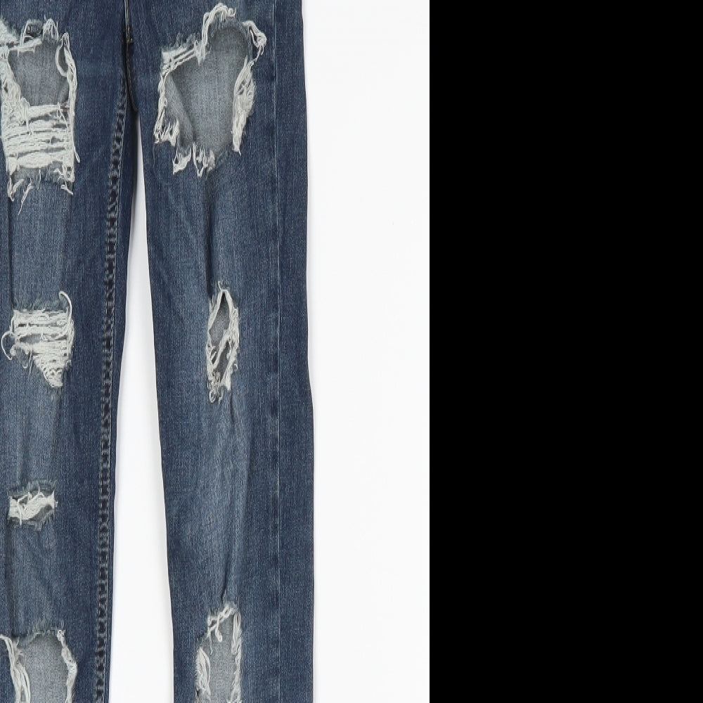 Topshop Womens Blue  Denim Skinny Jeans Size 25 L32 in