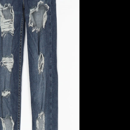 Topshop Womens Blue  Denim Skinny Jeans Size 25 L32 in