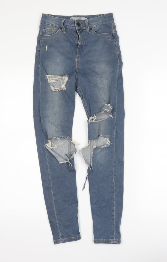 Topshop Womens Blue  Denim Skinny Jeans Size 25 L30 in