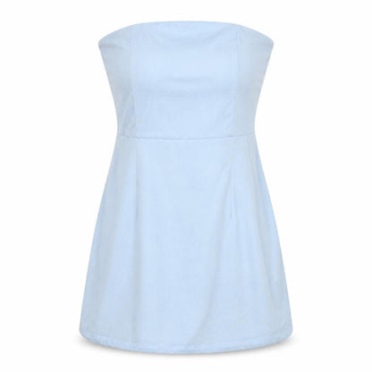 PRETTYLITTLETHING Womens Blue   Bodycon  Size 10  - Boob Tube