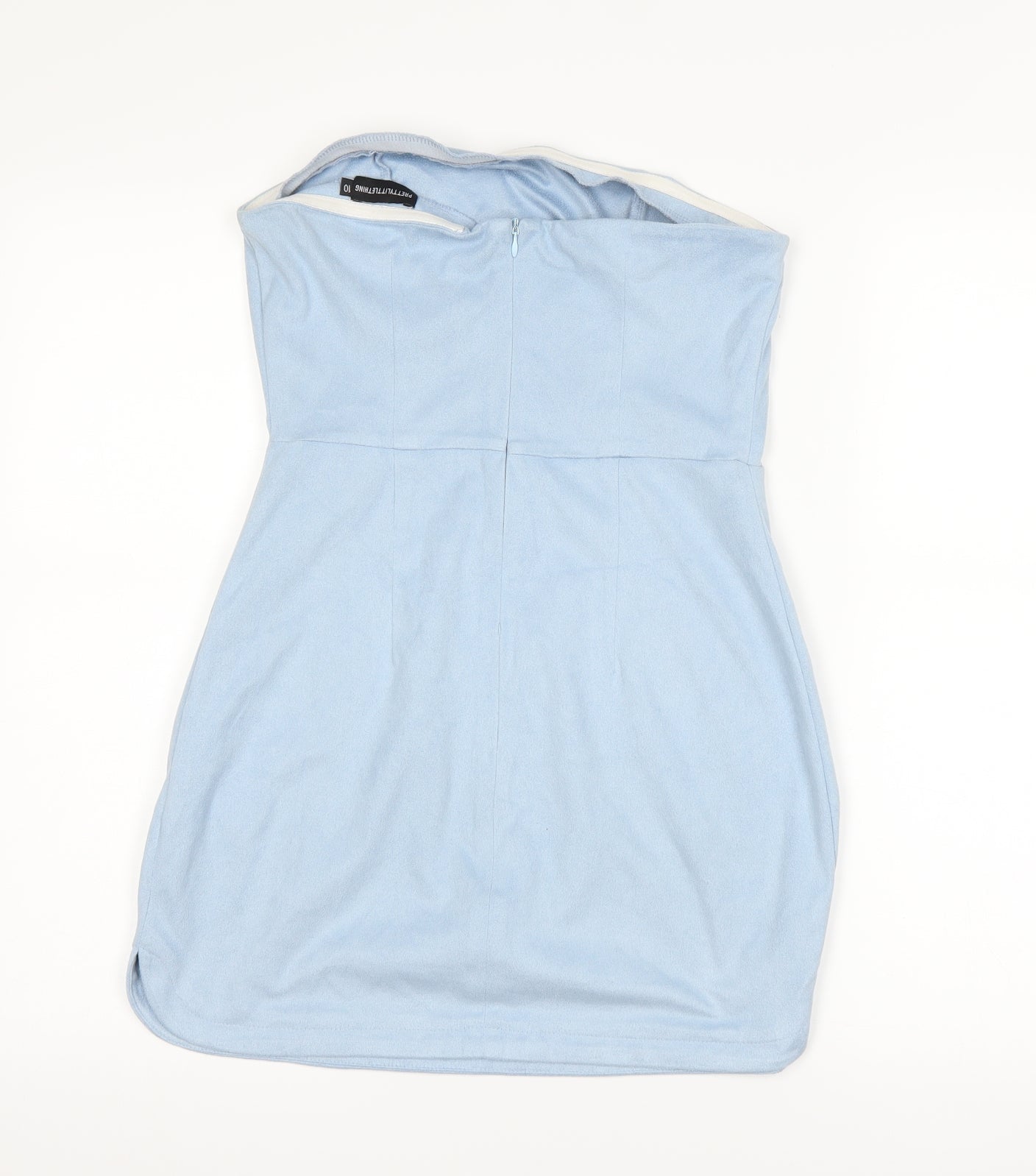 PRETTYLITTLETHING Womens Blue   Bodycon  Size 10  - Boob Tube