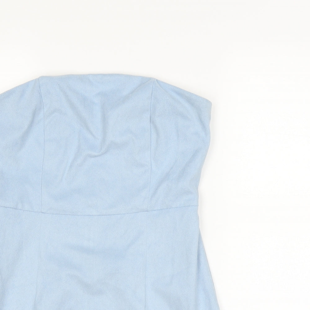 PRETTYLITTLETHING Womens Blue   Bodycon  Size 10  - Boob Tube