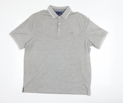 Lincoln Mens Grey Polka Dot   Polo Size L
