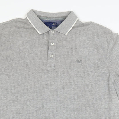 Lincoln Mens Grey Polka Dot   Polo Size L