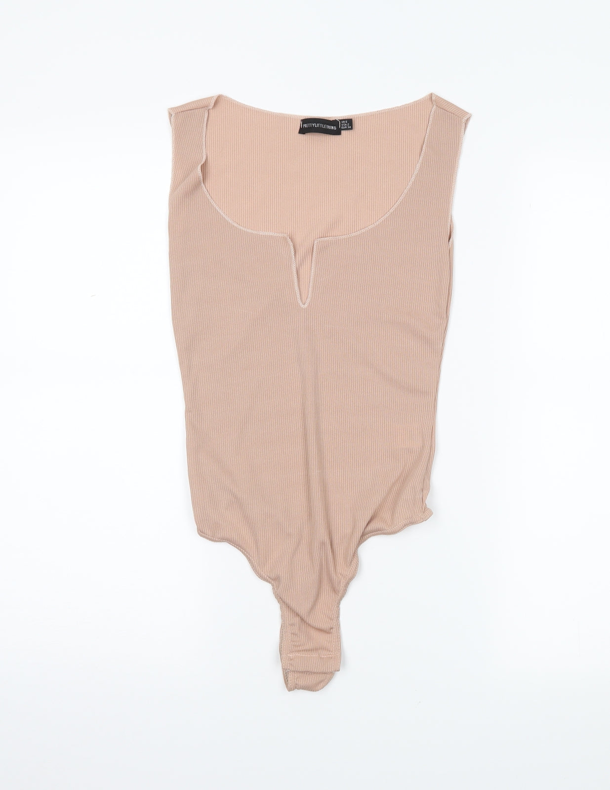 PRETTYLITTLETHING Womens Beige   Bodysuit One-Piece Size 6