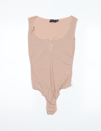 PRETTYLITTLETHING Womens Beige   Bodysuit One-Piece Size 6