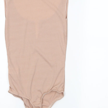 PRETTYLITTLETHING Womens Beige   Bodysuit One-Piece Size 6