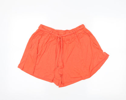F&F Womens Orange   Skimmer Shorts Size 10