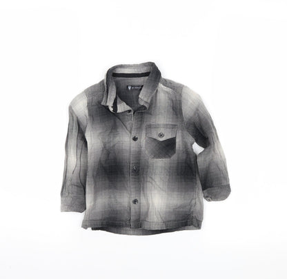 Very Boys Grey Plaid  Basic Button-Up Size 18-24 Months