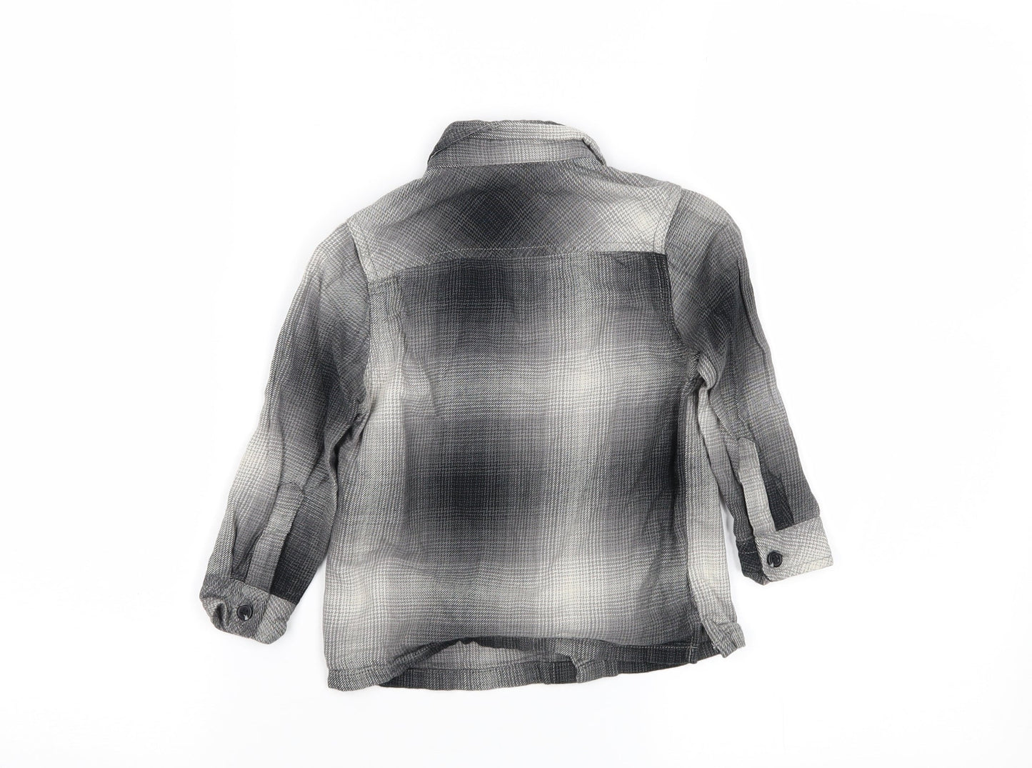 Very Boys Grey Plaid  Basic Button-Up Size 18-24 Months