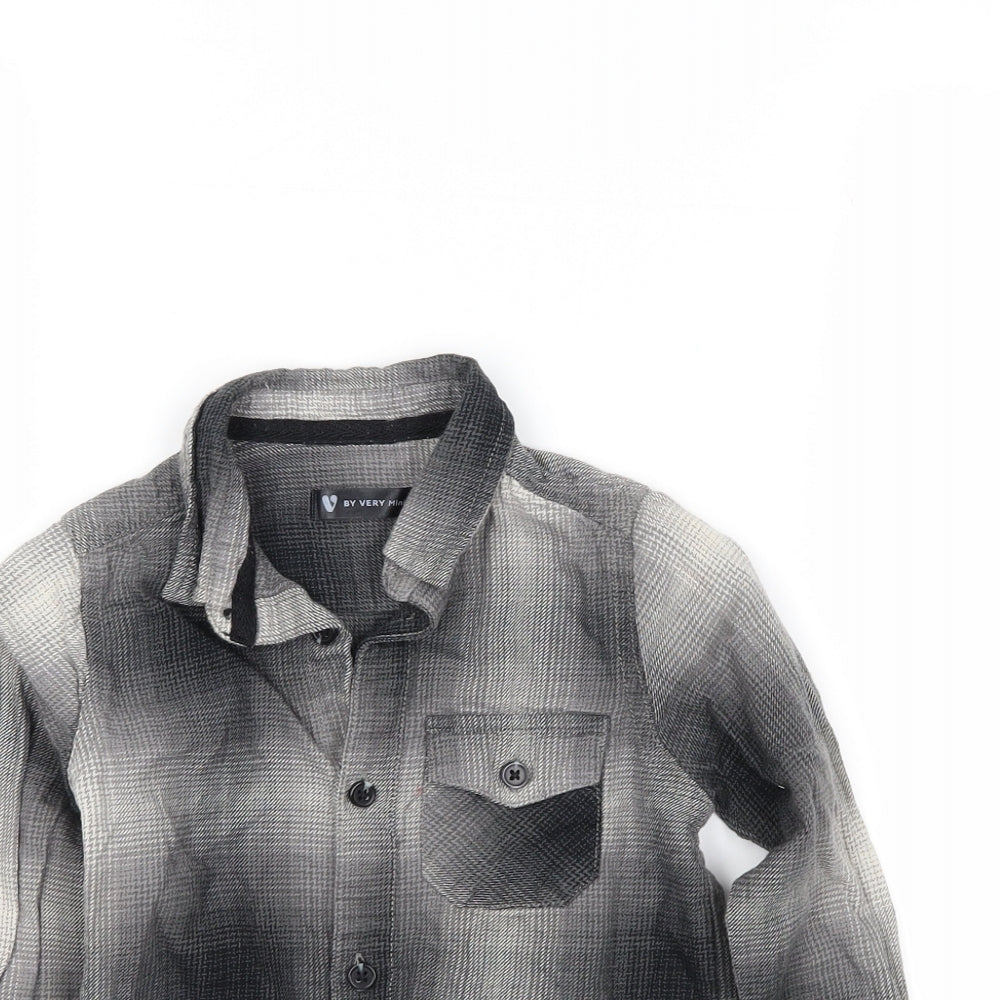 Very Boys Grey Plaid  Basic Button-Up Size 18-24 Months