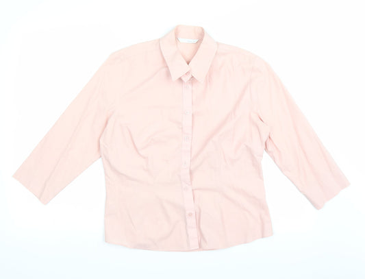 AMARANTO Womens Pink   Basic Button-Up Size 14