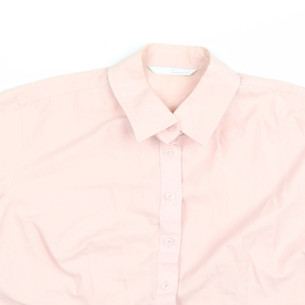 AMARANTO Womens Pink   Basic Button-Up Size 14