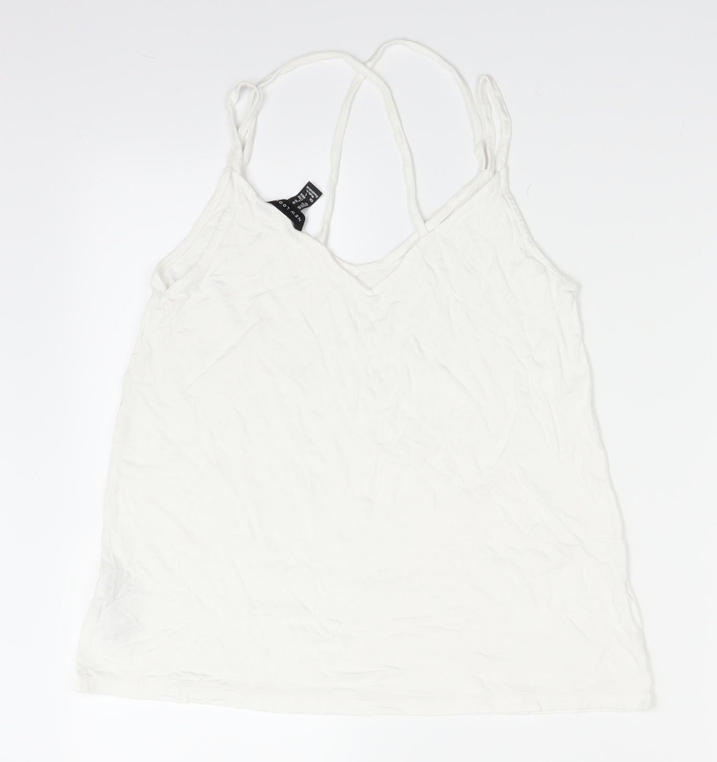 Womens UK Size 10 New Look White Camisole Tank