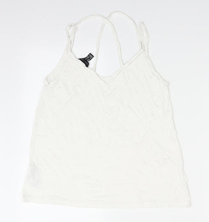 Womens UK Size 10 New Look White Camisole Tank