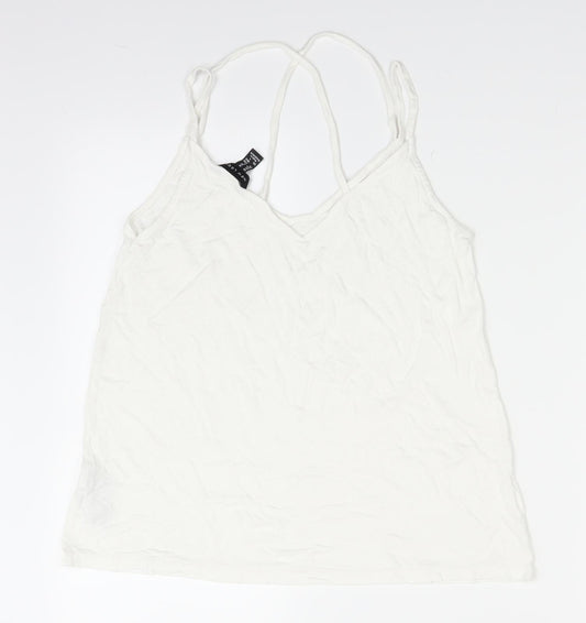 Womens UK Size 10 New Look White Camisole Tank