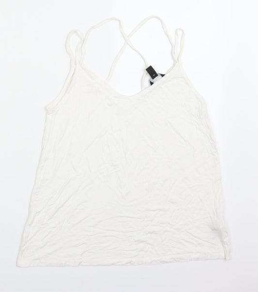 Womens UK Size 10 New Look White Camisole Tank