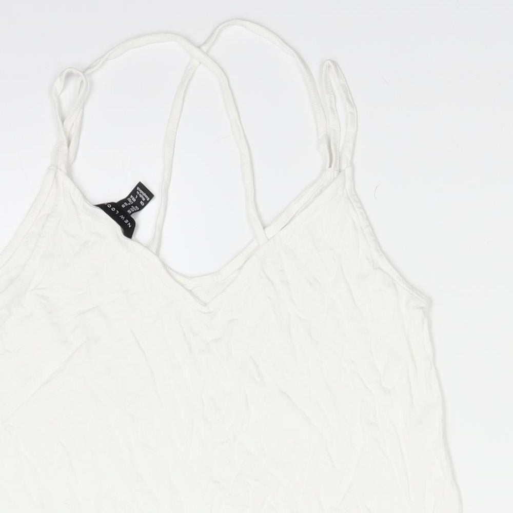 Womens UK Size 10 New Look White Camisole Tank