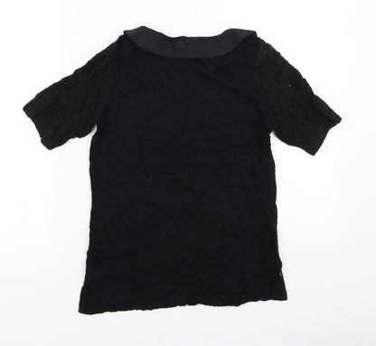 Womens UK Size 8 NEXT Black Basic T-Shirt