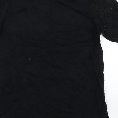 Womens UK Size 8 NEXT Black Basic T-Shirt