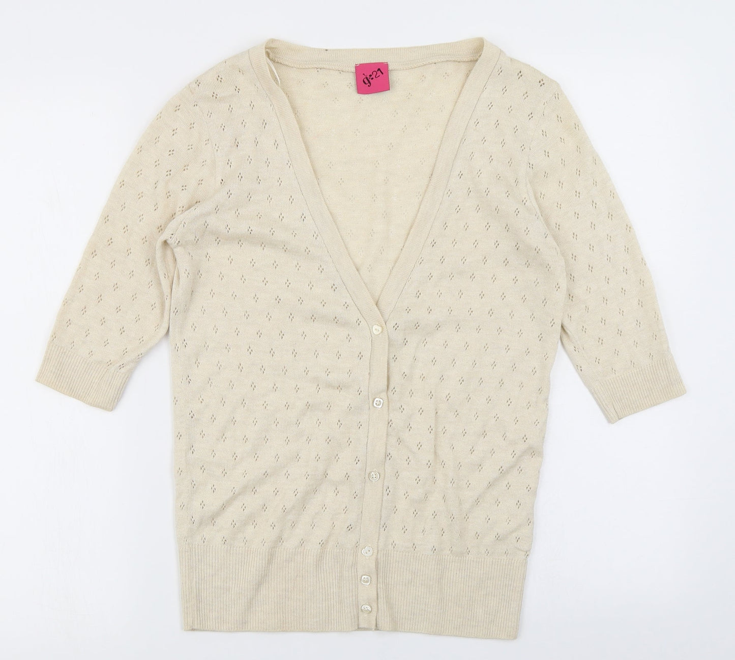 G21 Womens Beige   Cardigan Jumper Size 10