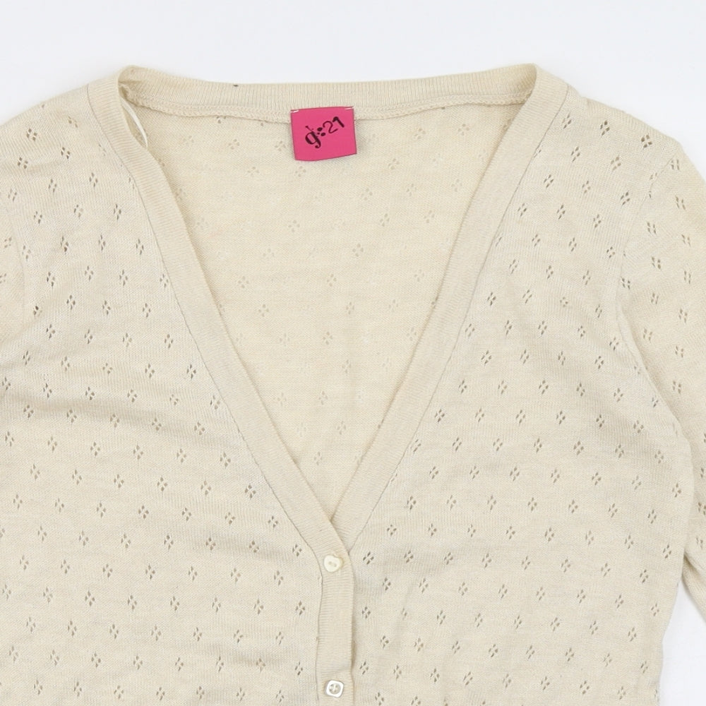 G21 Womens Beige   Cardigan Jumper Size 10