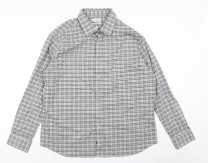 Mens UK Size XL Lucky Brand Grey  Button-Up Long Sleeve Casual Shirt