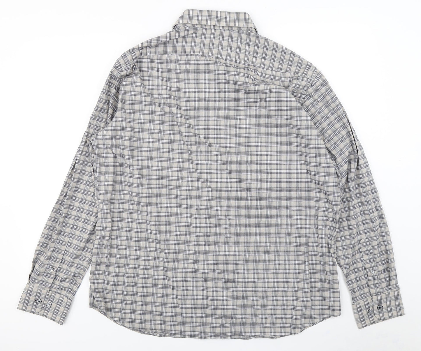 Mens UK Size XL Lucky Brand Grey  Button-Up Long Sleeve Casual Shirt