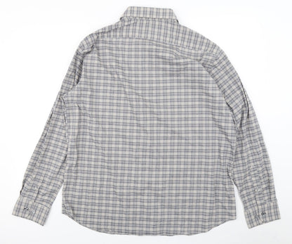 Mens UK Size XL Lucky Brand Grey  Button-Up Long Sleeve Casual Shirt