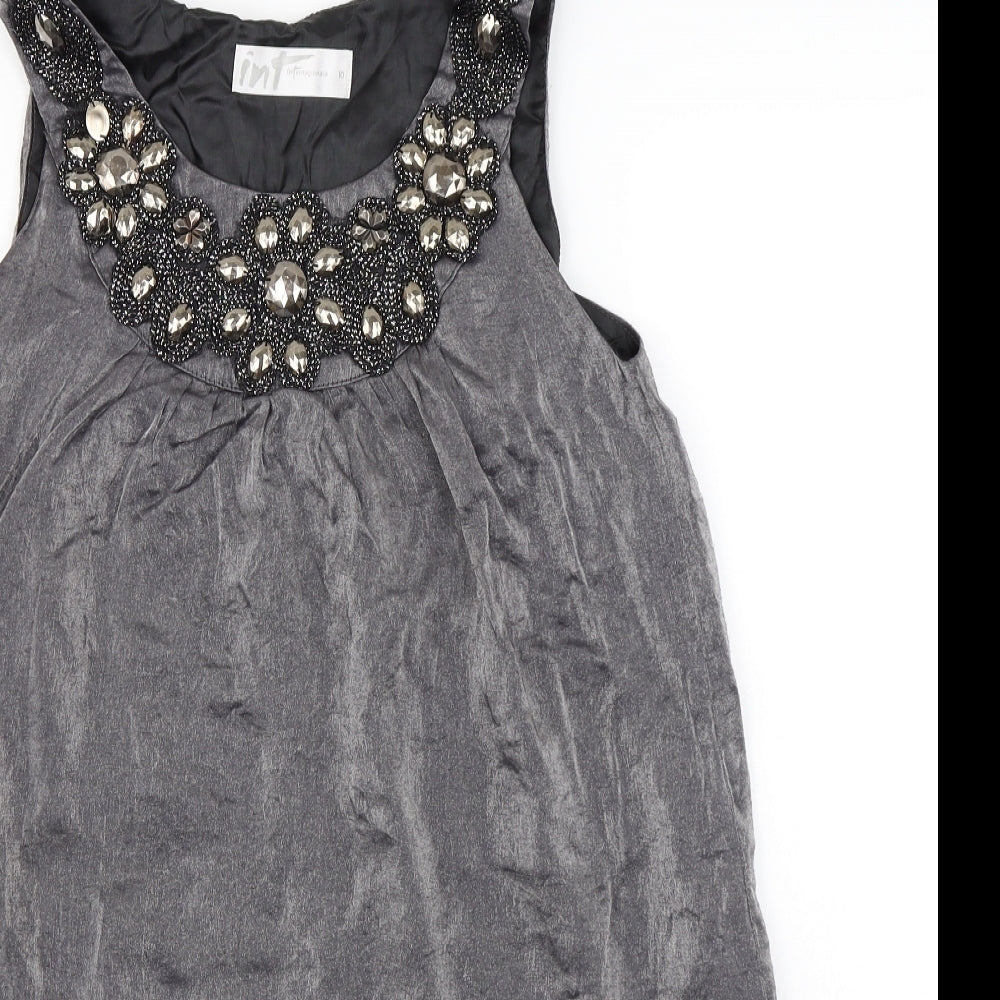 Internacionale Womens Grey   A-Line  Size 10