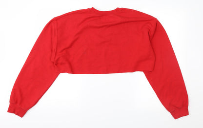 PRETTYLITTLETHING Womens Red   Pullover Sweatshirt Size M