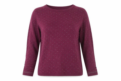 River Island Womens Purple Geometric Knit Pullover Jumper Size 12