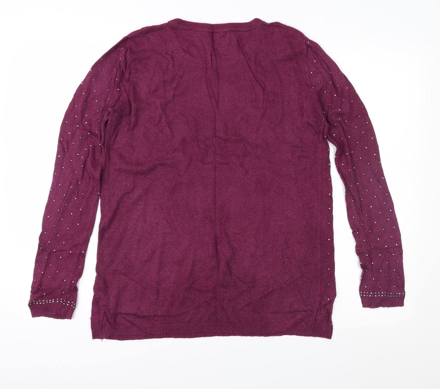 River Island Womens Purple Geometric Knit Pullover Jumper Size 12