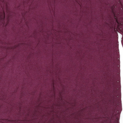River Island Womens Purple Geometric Knit Pullover Jumper Size 12
