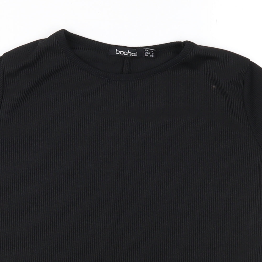 Boohoo Womens Black   Basic T-Shirt Size 4
