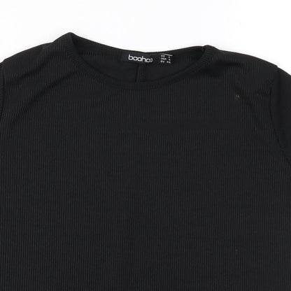 Boohoo Womens Black   Basic T-Shirt Size 4