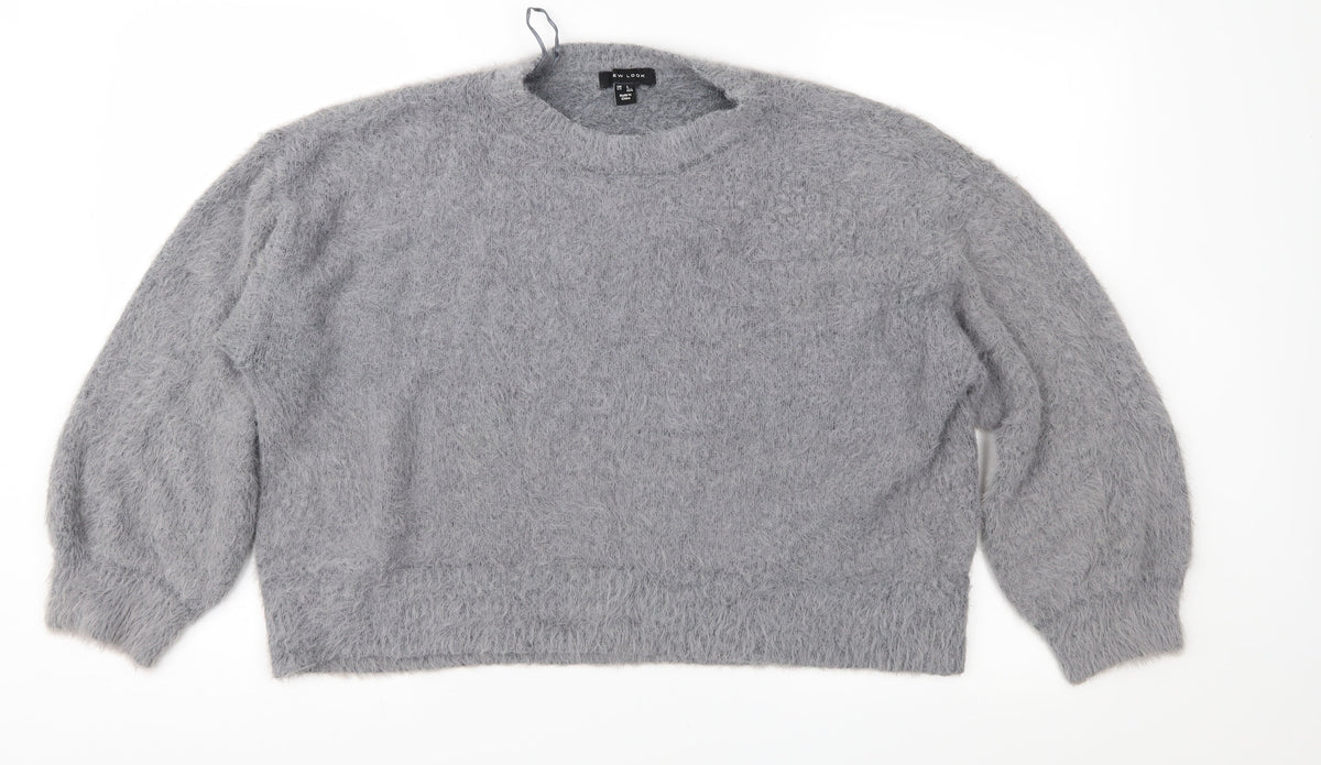 New Look Womens Grey  Knit Pullover Jumper Size L