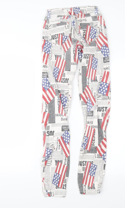 Womens UK Size 6 Toxik3 Regular Fit Skinny White Jeans