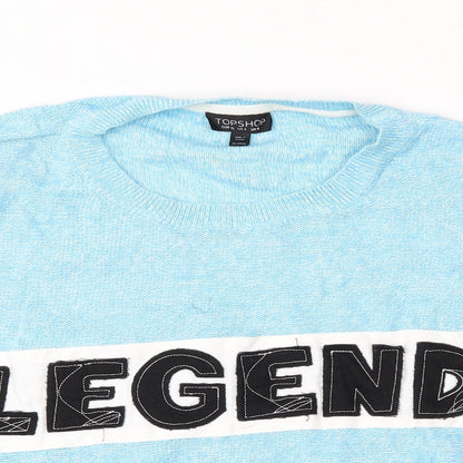Topshop Womens Blue  Knit Pullover Jumper Size 8